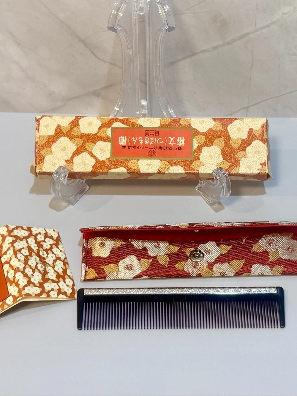 Vintage But New Shiseido Camellia Pattern Hair Come Japan Tsubaki-mon